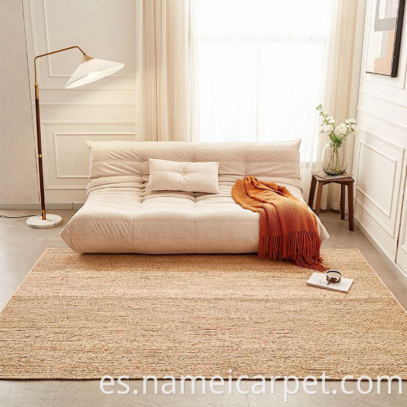 Living Room Bedroom Natural Fiber Water Hyacinth Braided Rug Carpet Floor Mats